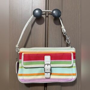 Coach Multicolor Striped Shoulder Wristlet